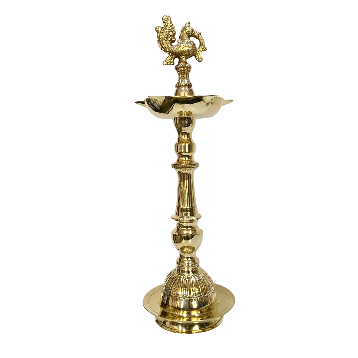 5 Wick Mukhi Diya Brass Handmade Spiritual Accessories Folding By Tamrapatra - Tamrapatra