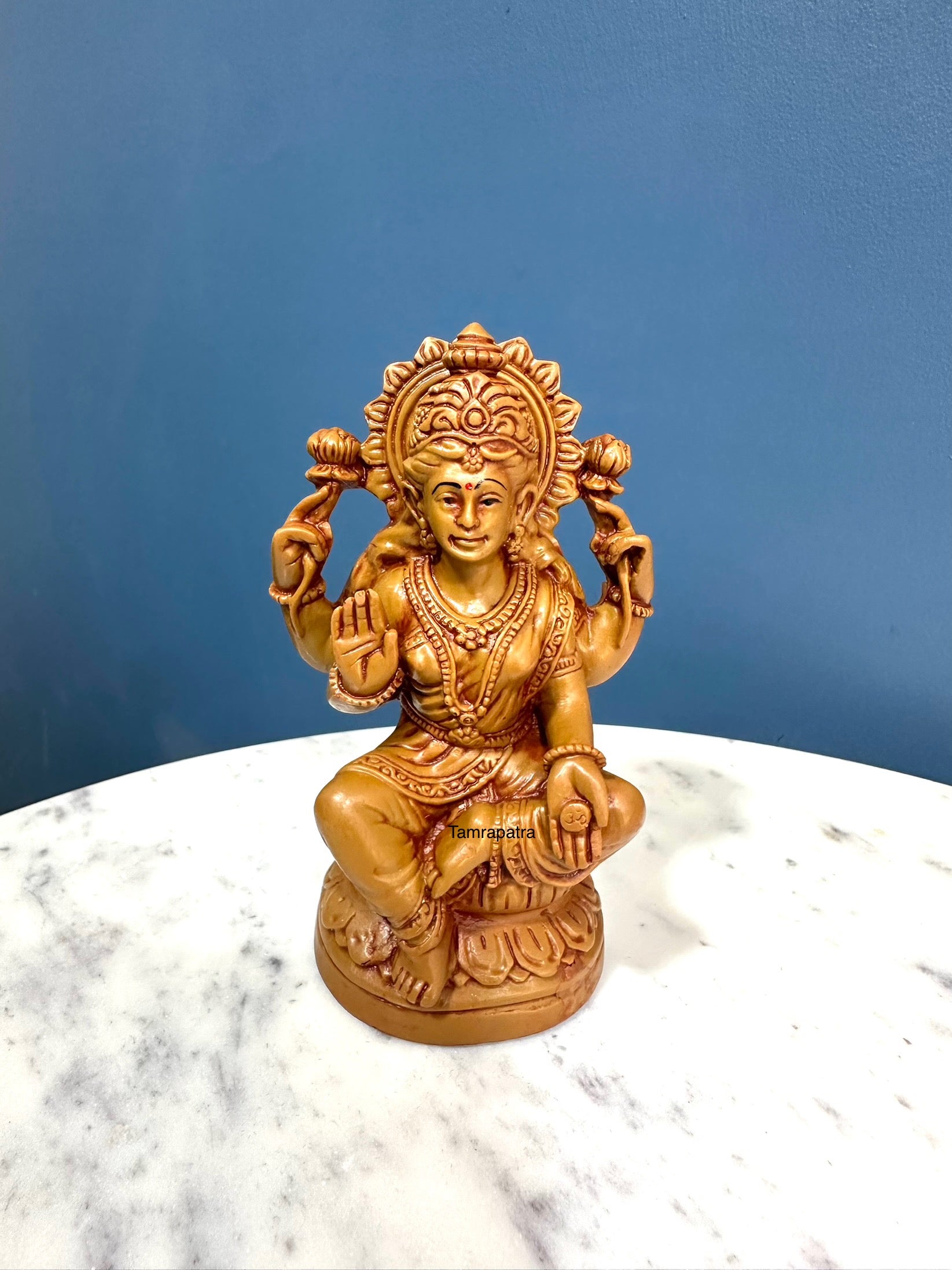 Goddess Lakshmi In Resin Art With Wooden Finish Biggest Range From Tamrapatra