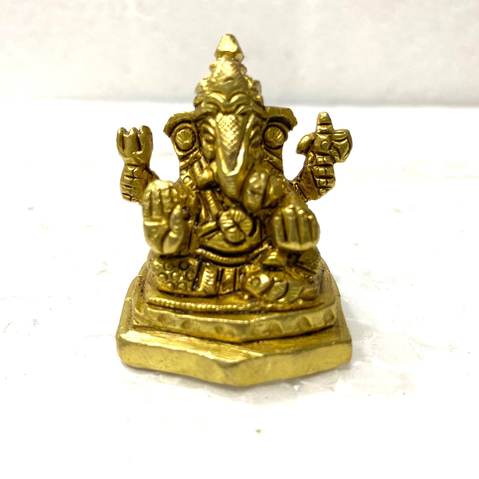 Ganesh Idol Sitting Attractive Brass Gifts Spiritual Collection Live On Tamrapatra