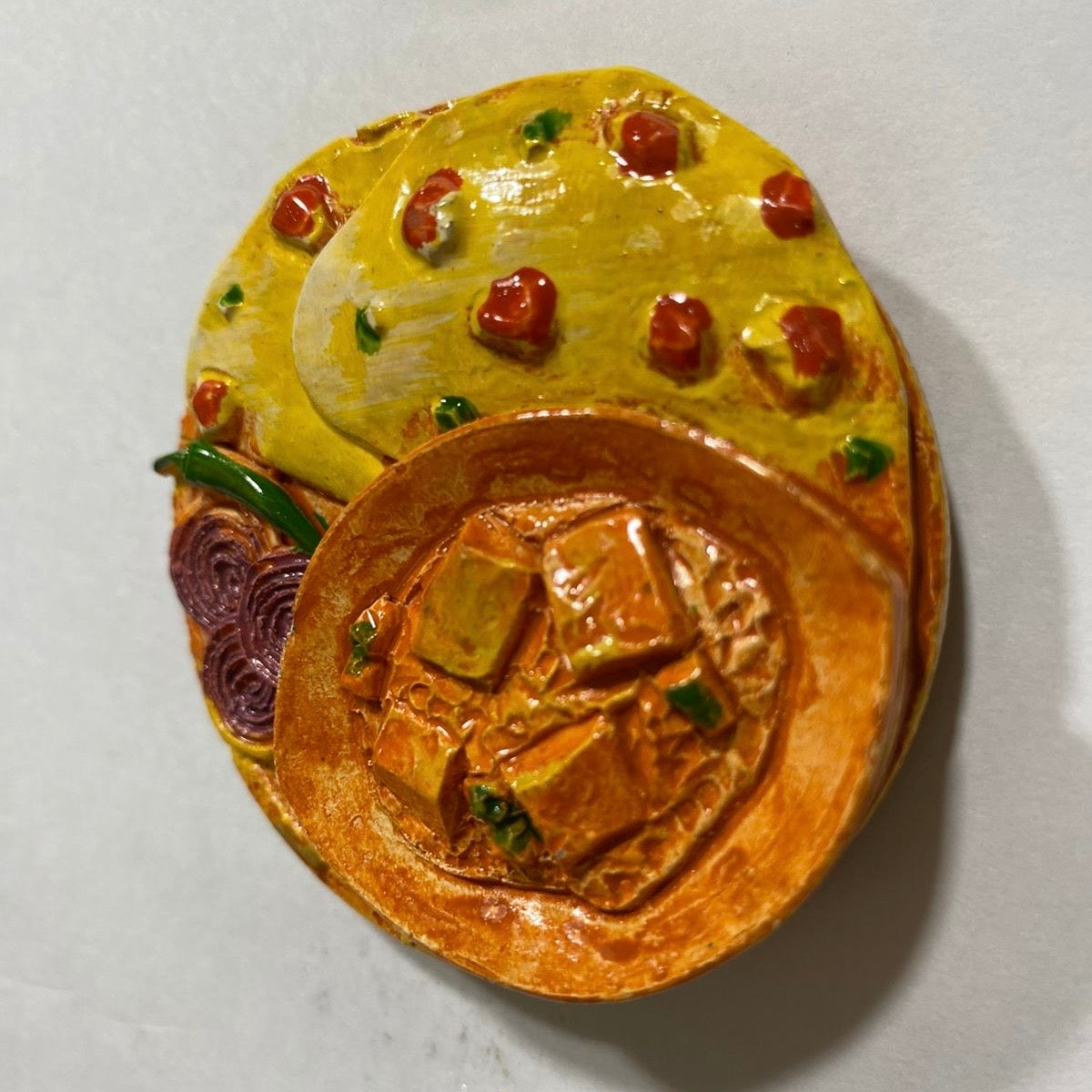 Fine Indian Food Items On Magnets Souvenir Realistic Collectible From Tamrapatra - Tamrapatra