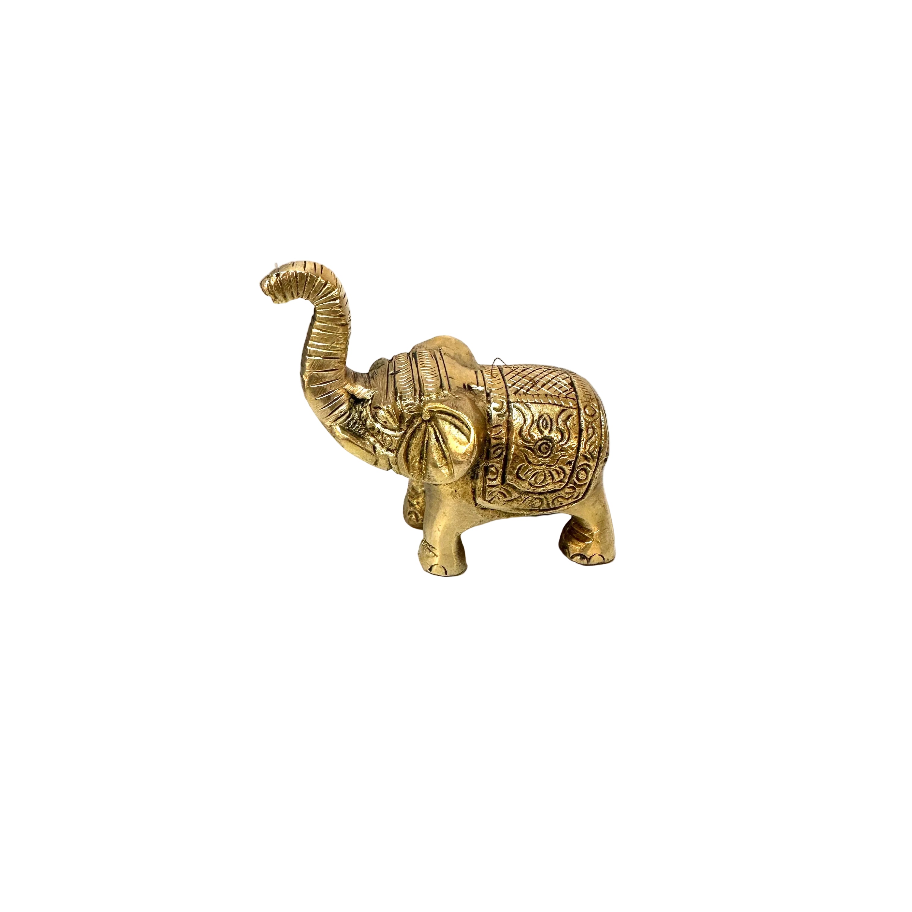 Brass Carving Elephant With Bell Handcrafted Artefact Collection By Tamrapatra - Tamrapatra