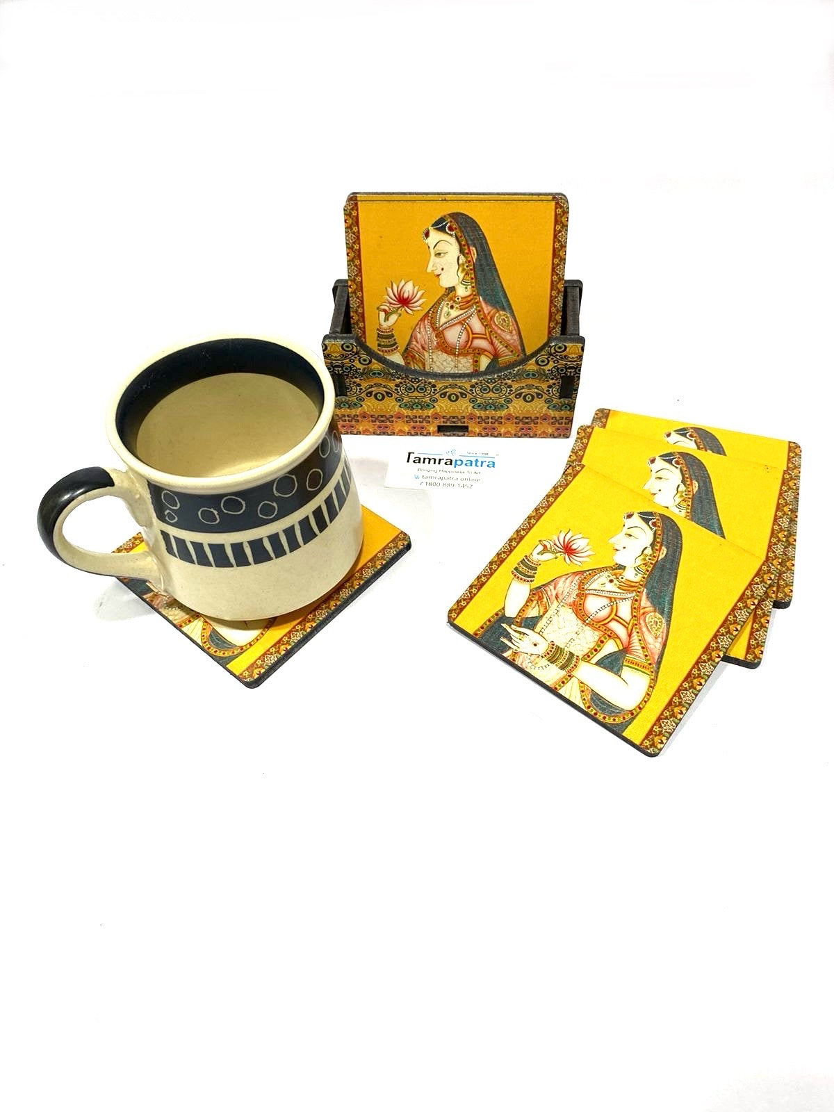 Tea Coasters In Various Indian Theme Kitchen Accessories Exclusively At Tamrapatra