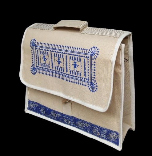 Warli Art Carry Bags With Easy Handles Design With Comfort Handcrafted Tamrapatra