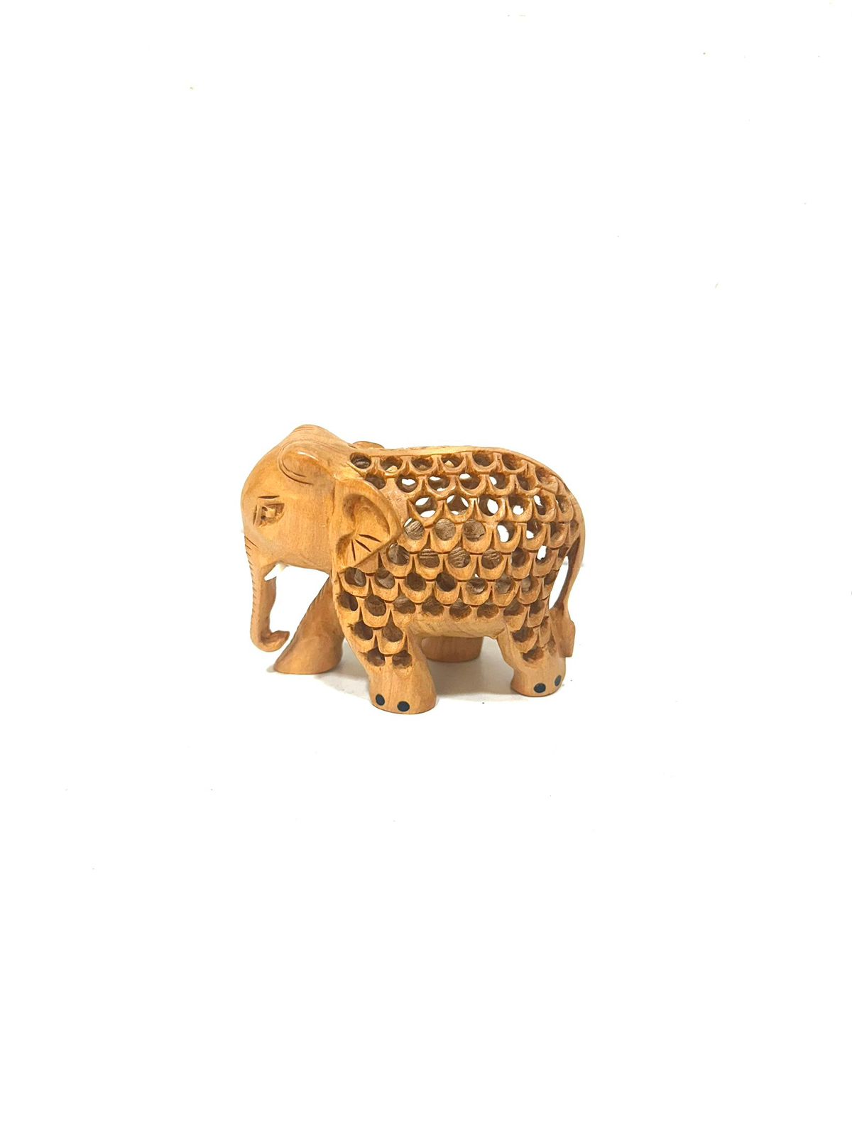 New Jali Elephant Absolute Artist's Handcrafted Wood Carving By Tamrapatra