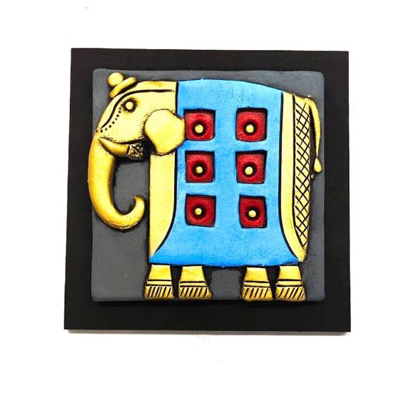 Royal Elephant Handcrafted Terracotta With MDF Set Of 4 Décor By Tamrapatra - Tamrapatra