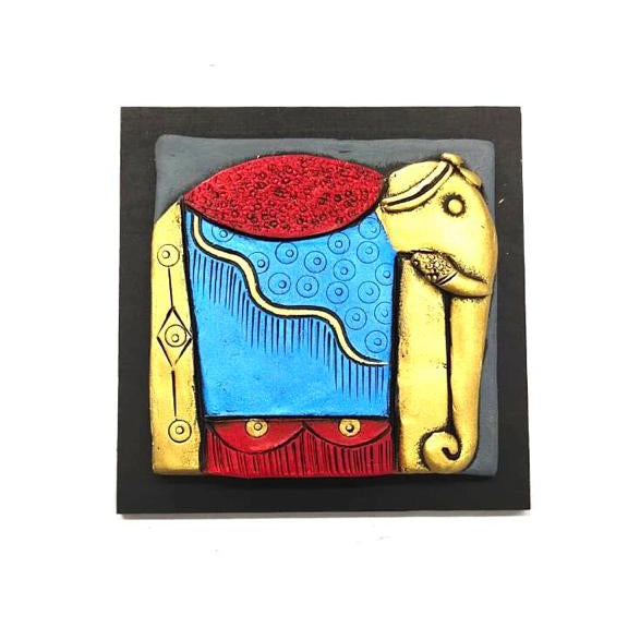 Royal Elephant Handcrafted Terracotta With MDF Set Of 4 Décor By Tamrapatra - Tamrapatra