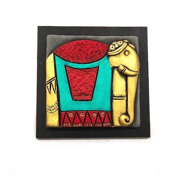 Royal Elephant Handcrafted Terracotta With MDF Set Of 4 Décor By Tamrapatra - Tamrapatra