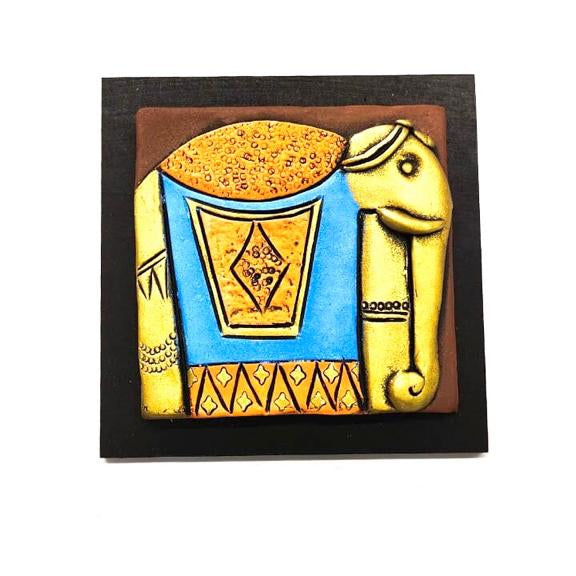 Royal Elephant Handcrafted Terracotta With MDF Set Of 4 Décor By Tamrapatra - Tamrapatra