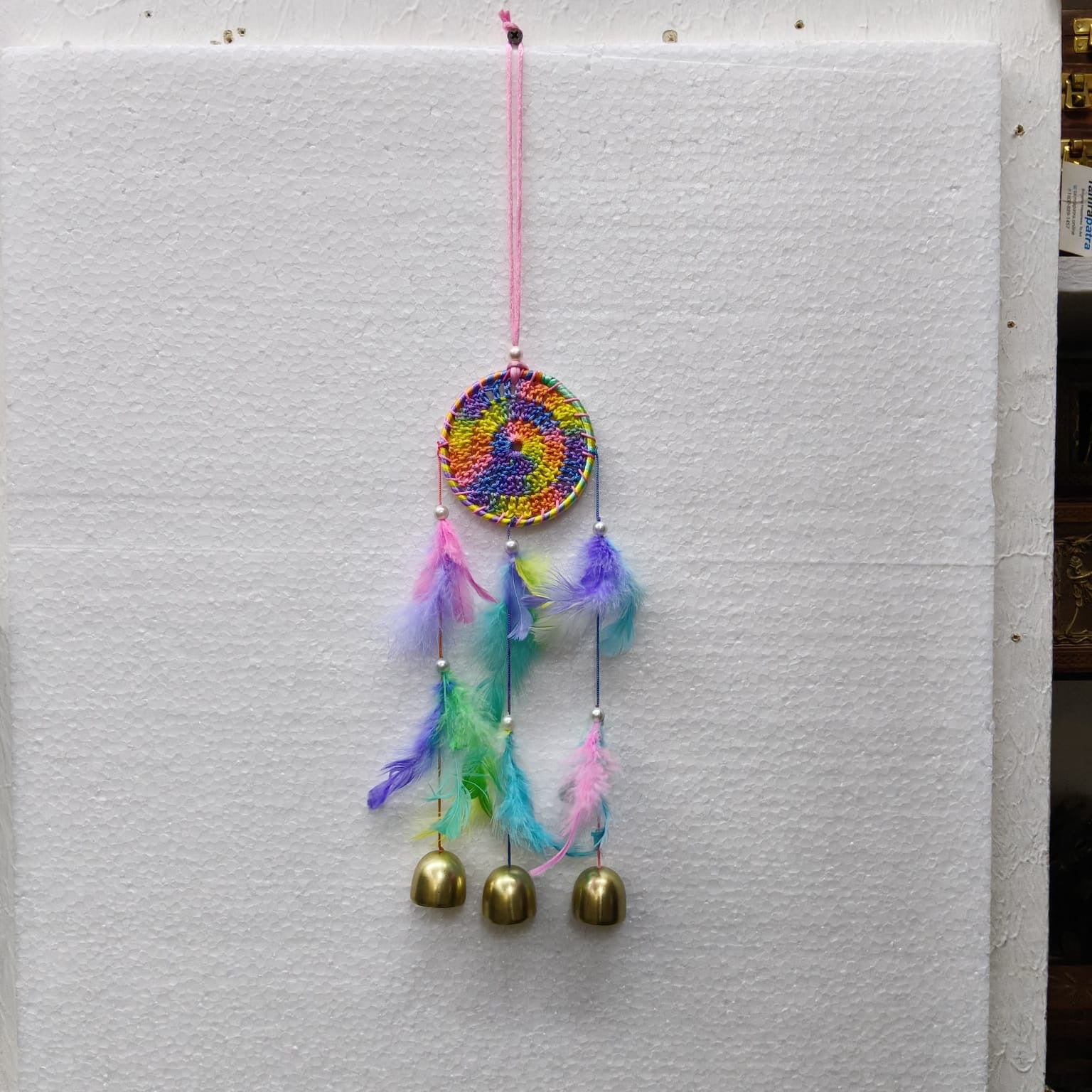 Dream Catcher With Metal Bells Handcrafted Charms Hangings By Tamrapatra