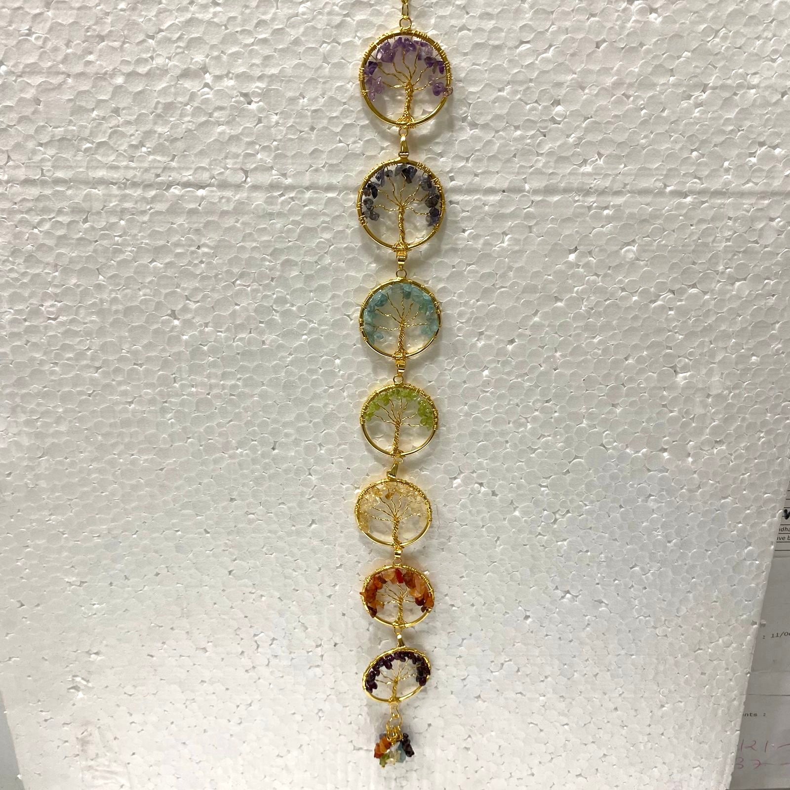 7 Chakra Rings Hanging For Spiritual Decoration Home Office By Tamrapatra