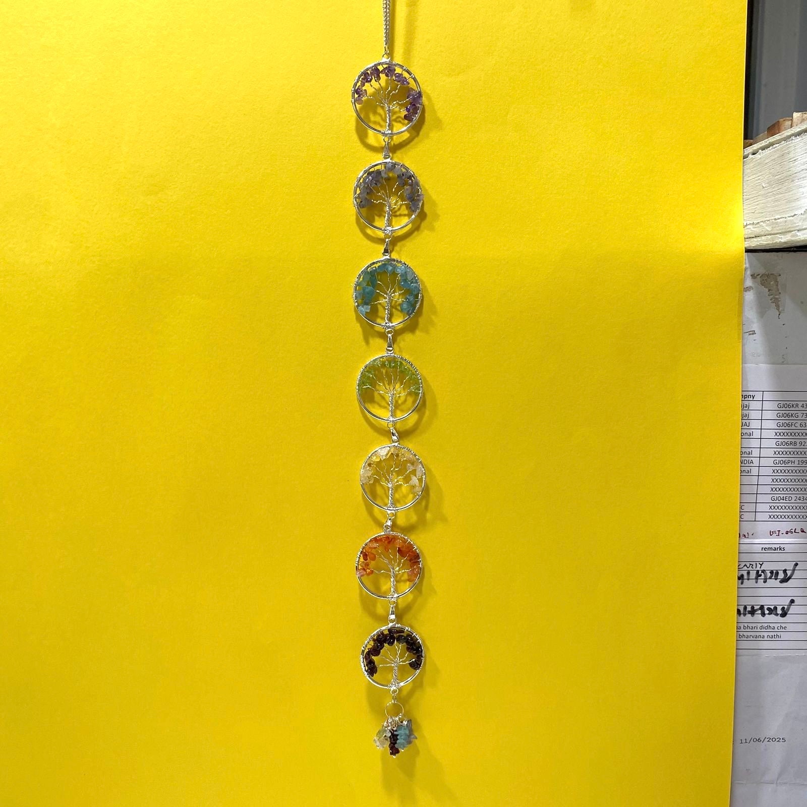 7 Chakra Rings Hanging For Spiritual Decoration Home Office By Tamrapatra