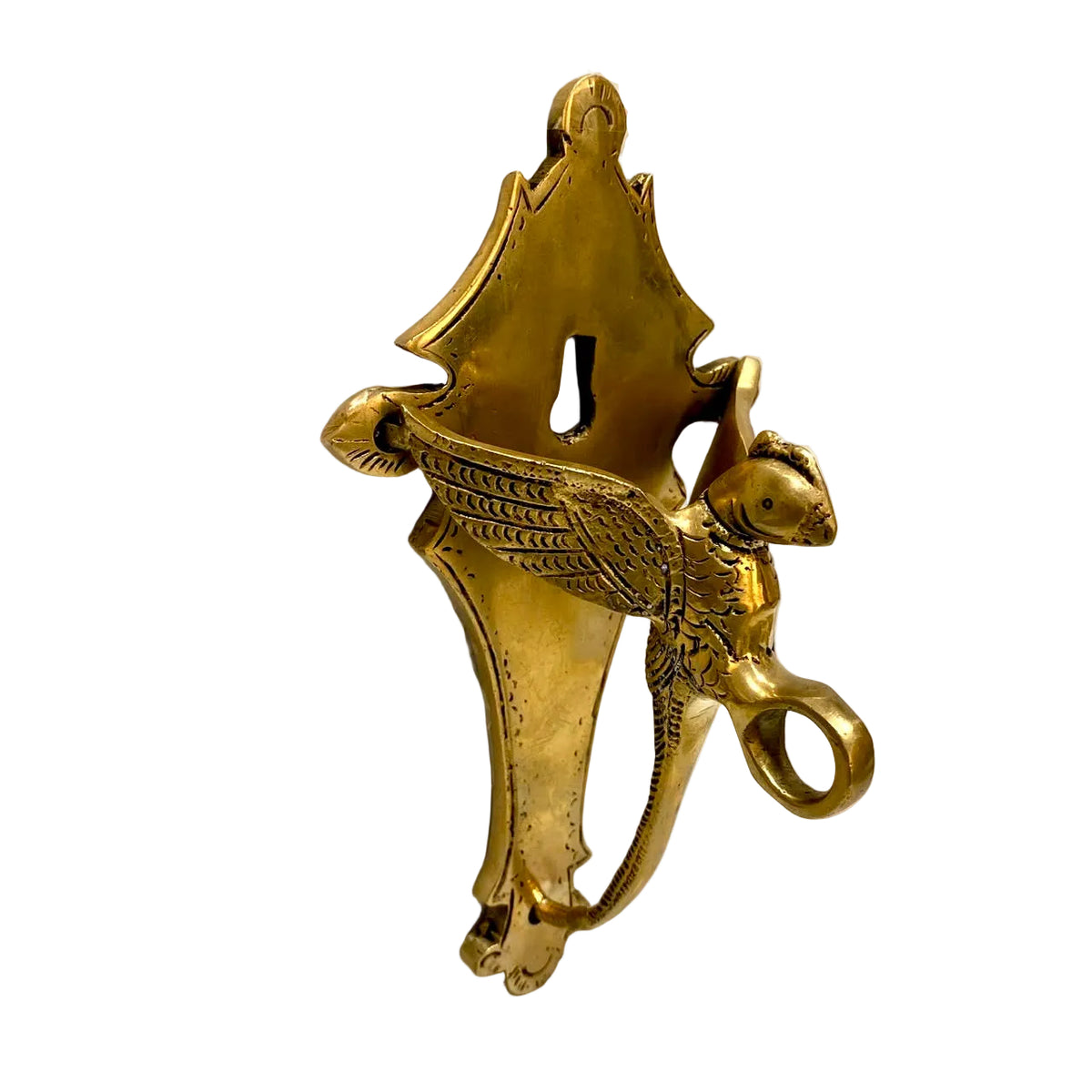Handmade Wall Peacock Brass Hanger Door & Temple To Hang Bells By Tamrapatra - Tamrapatra