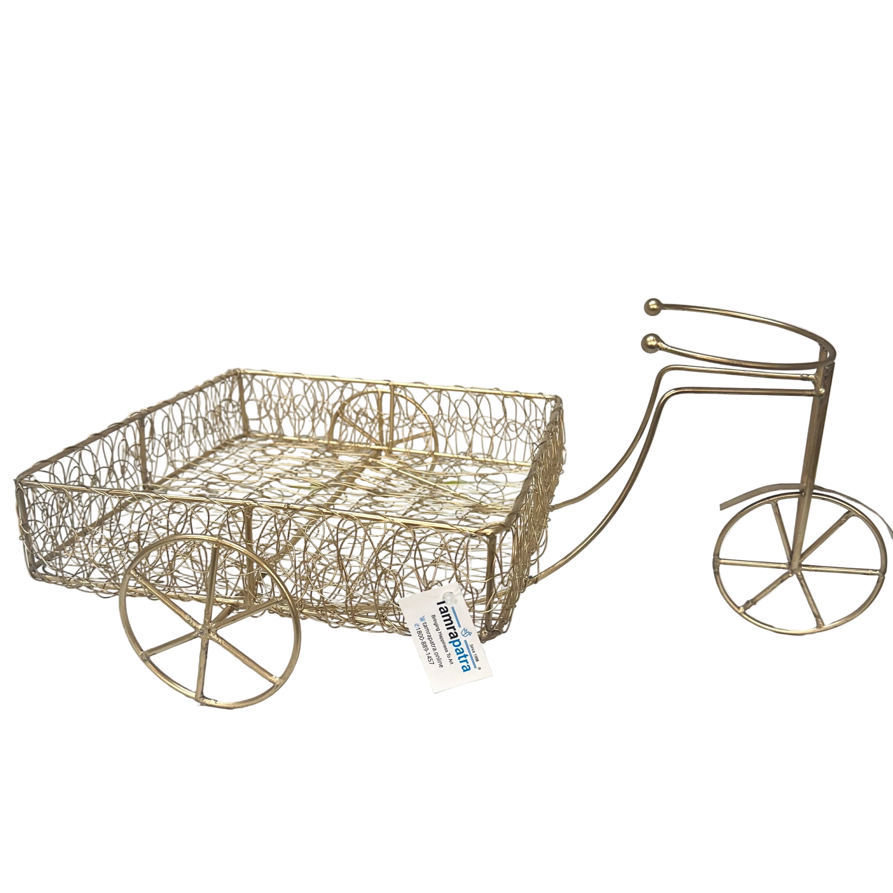 Metal Cycle Planters Basket Style Platters Multipurpose Exclusive At Tamrapatra - Tamrapatra