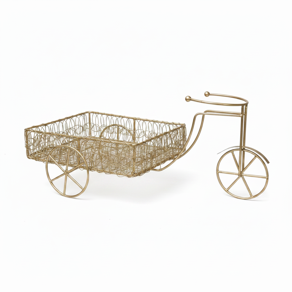 Metal Cycle Planters Basket Style Platters Multipurpose Exclusive At Tamrapatra - Tamrapatra