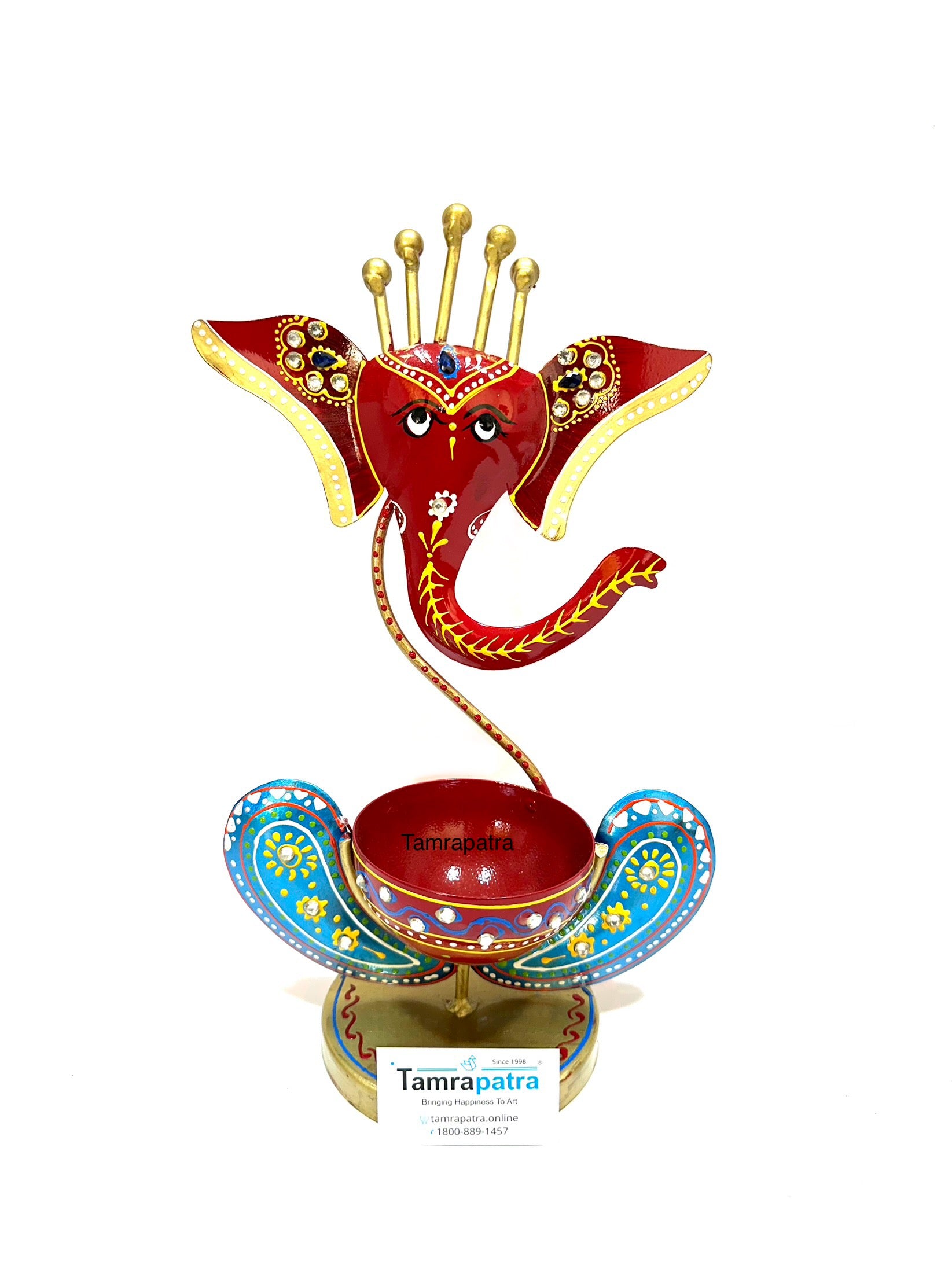 Ganesha Candle Holder With Handmade Eccentric Design Now At Tamrapatra - Tamrapatra