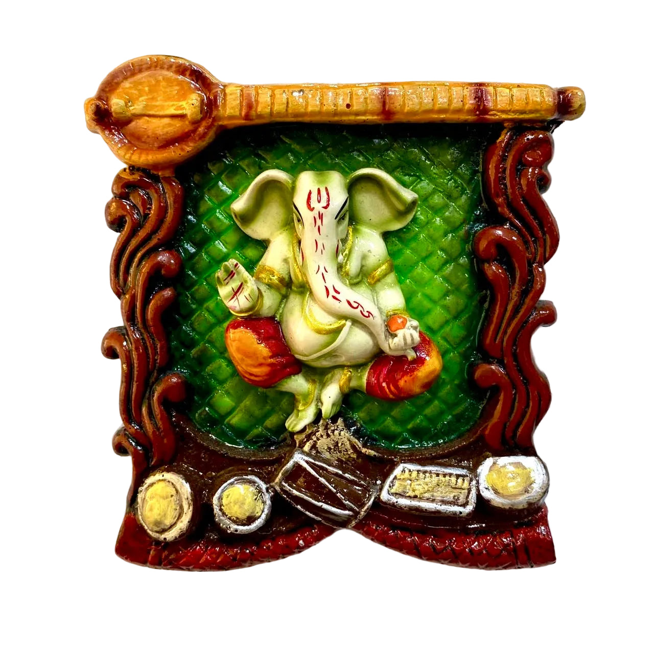 Ganesh Mantra With Yellow Accent Exclusive Frames With Shubh Labh Tamrapatra - Tamrapatra