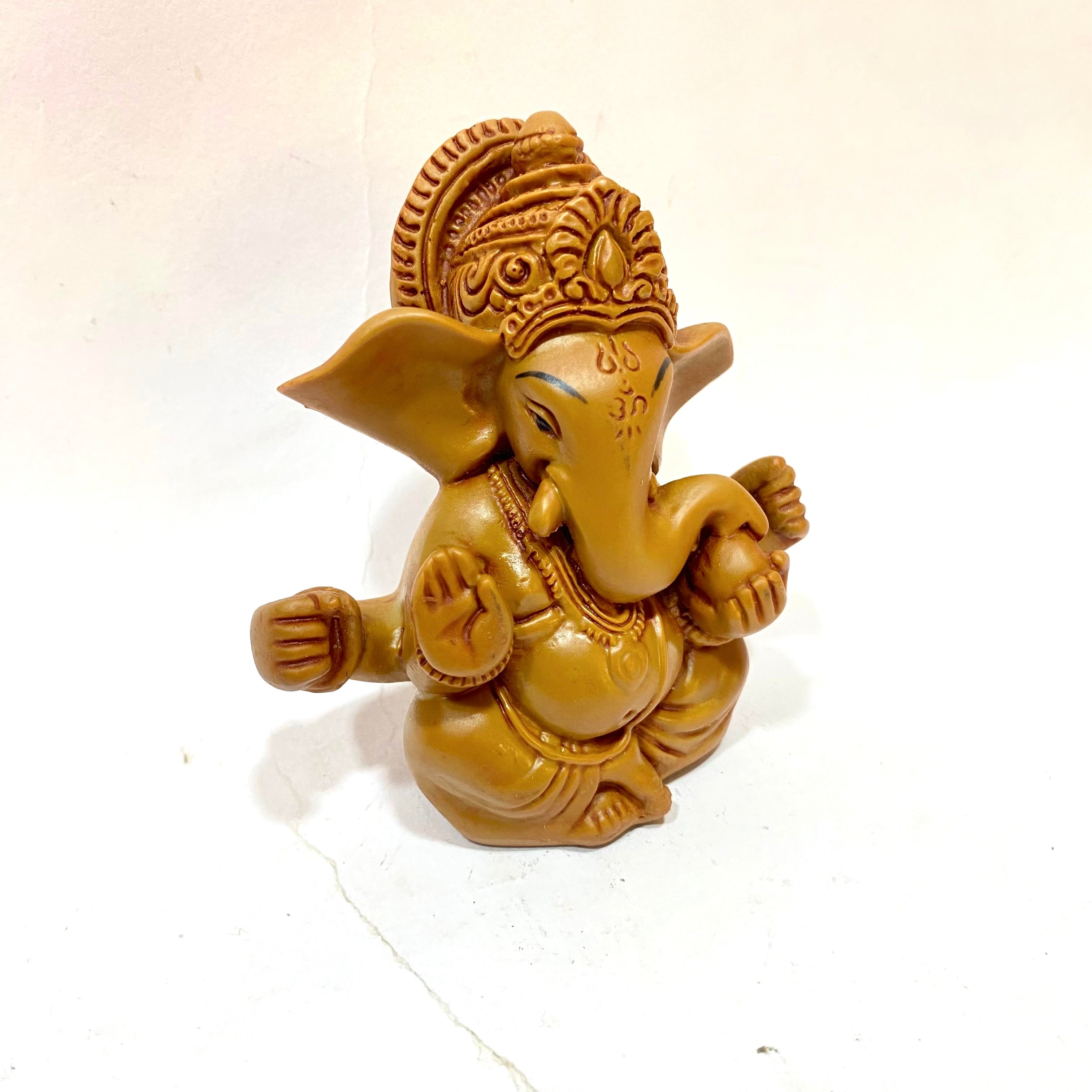 Ganesh Wooden Effect on Resin Handicrafts Spiritual Collection By Tamrapatra
