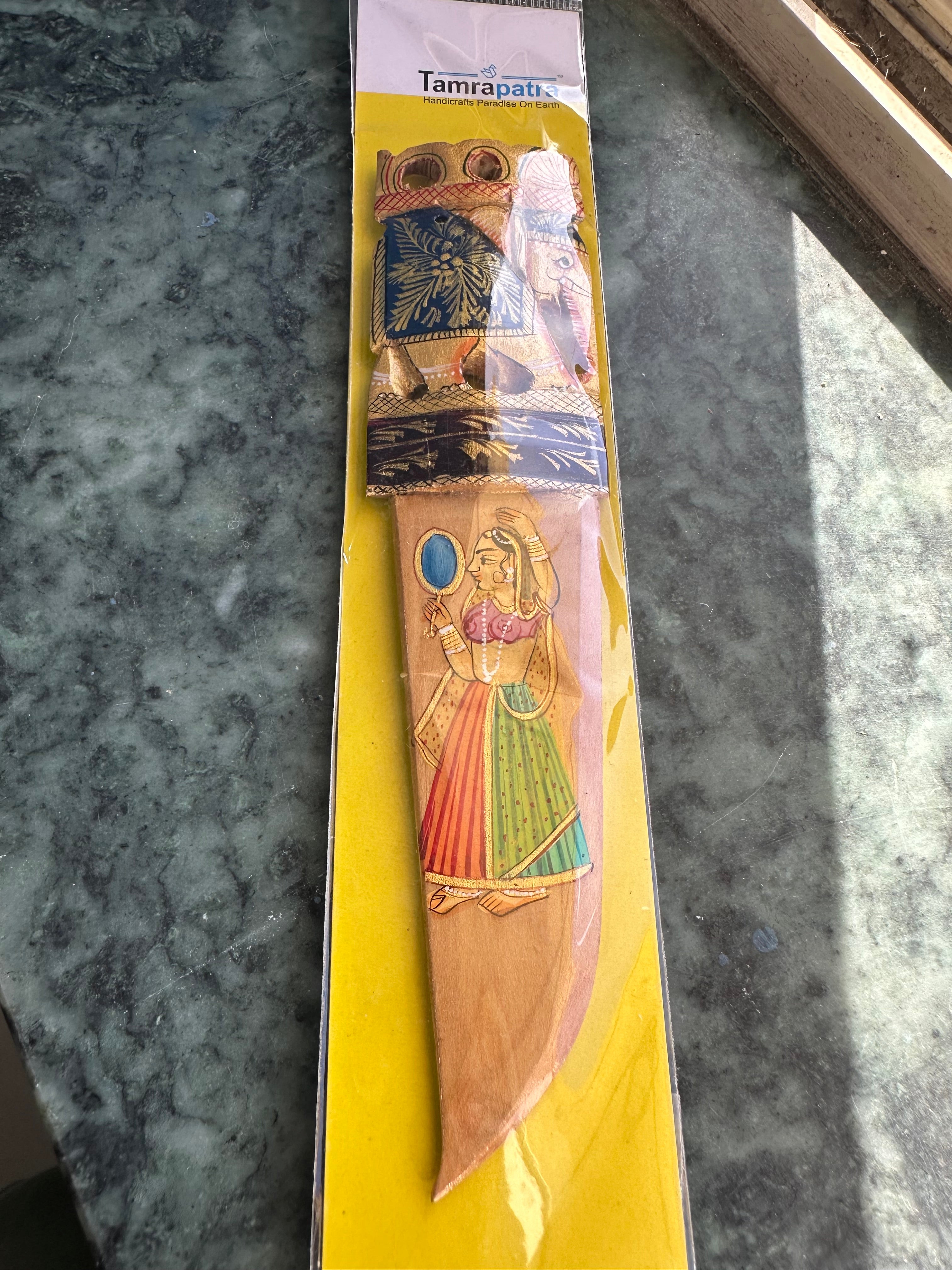 Paper Cutter Wooden Royal Series With Hand Painting Indian Art Tamrapatra