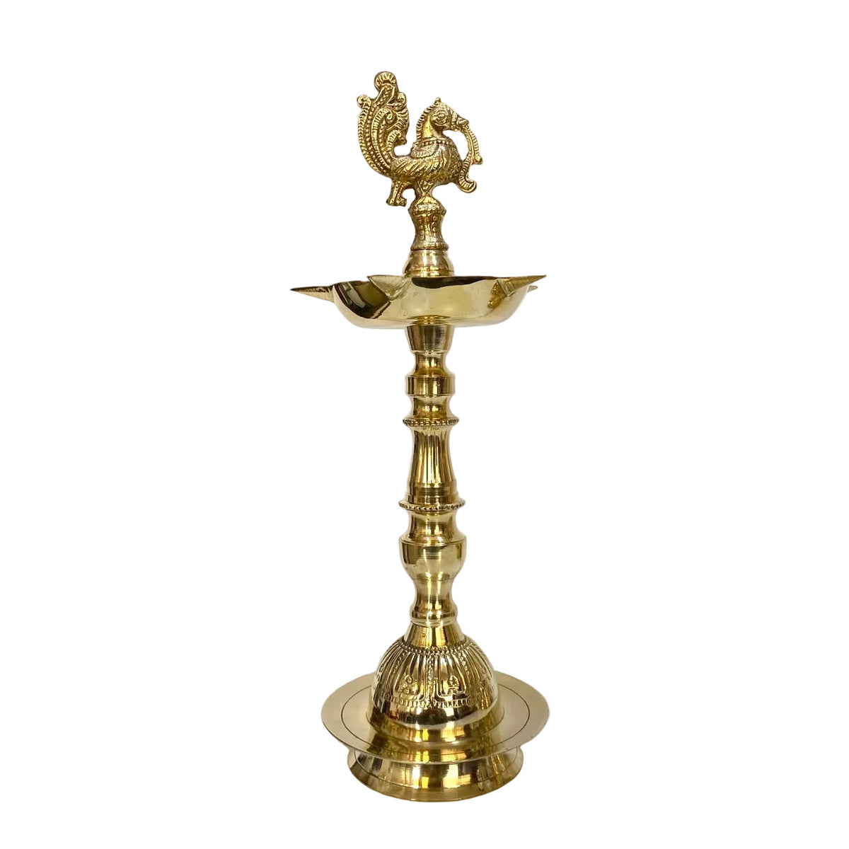5 Wick Mukhi Diya Brass Handmade Spiritual Accessories Folding By Tamrapatra - Tamrapatra