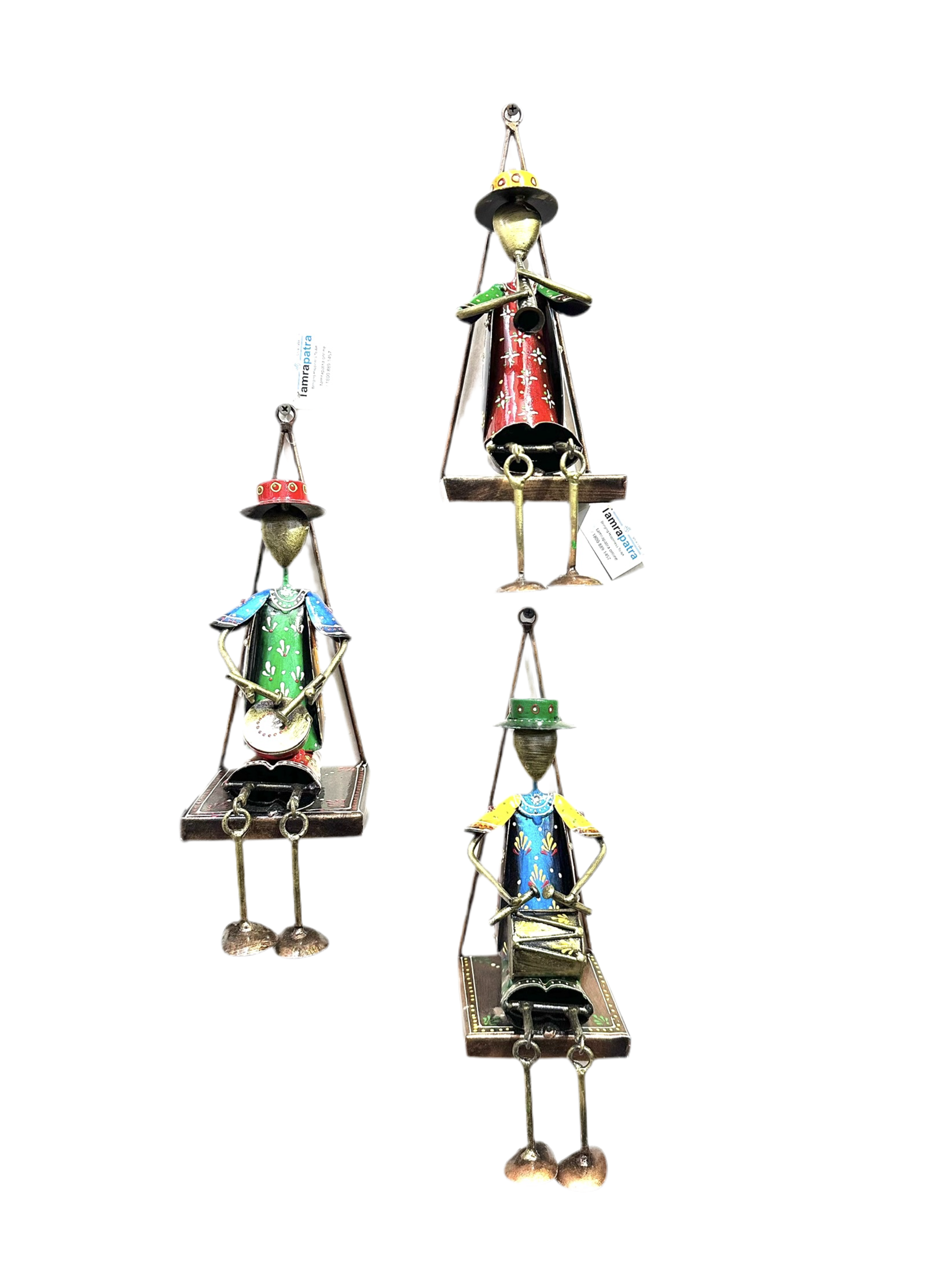 Hanging Figures Playing Musical Instruments Metal Wall Décor By Tamrapatra