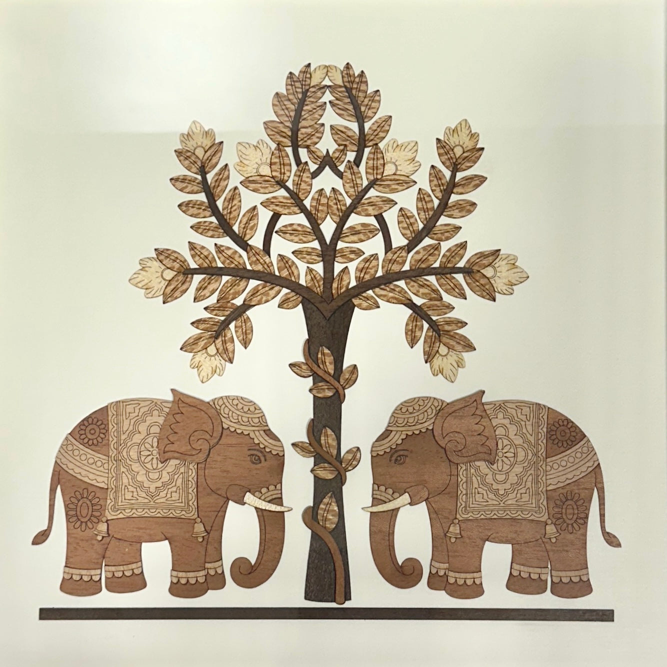Unique Creation Of Elephant On Wood Unusual Expertise Crafts Frames By Tamrapatra