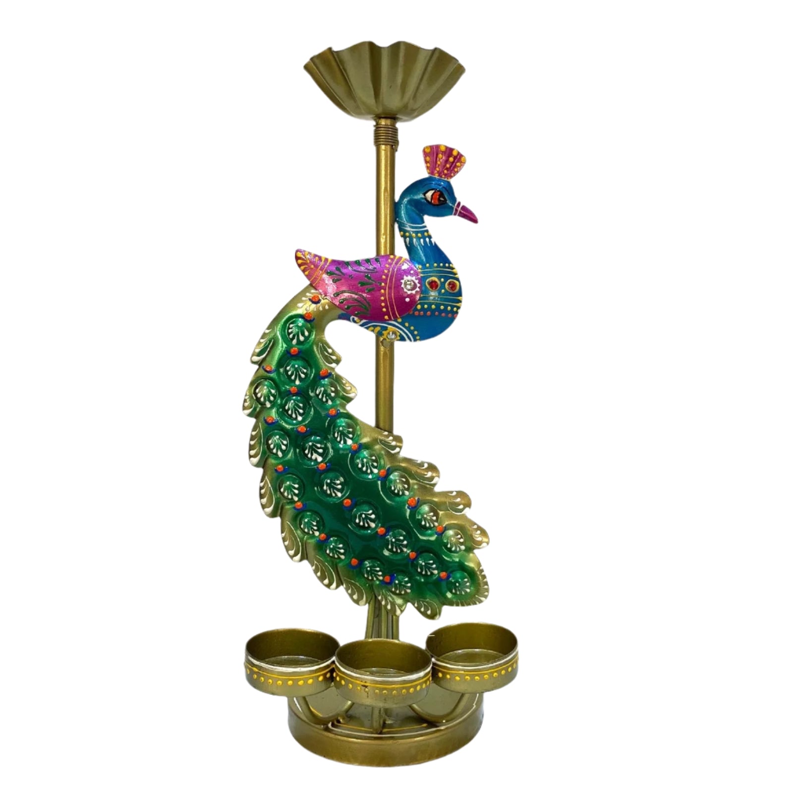 3 Metal Tea Light Holder Beautiful Hand Painted Attractive Designs From Tamrapatra