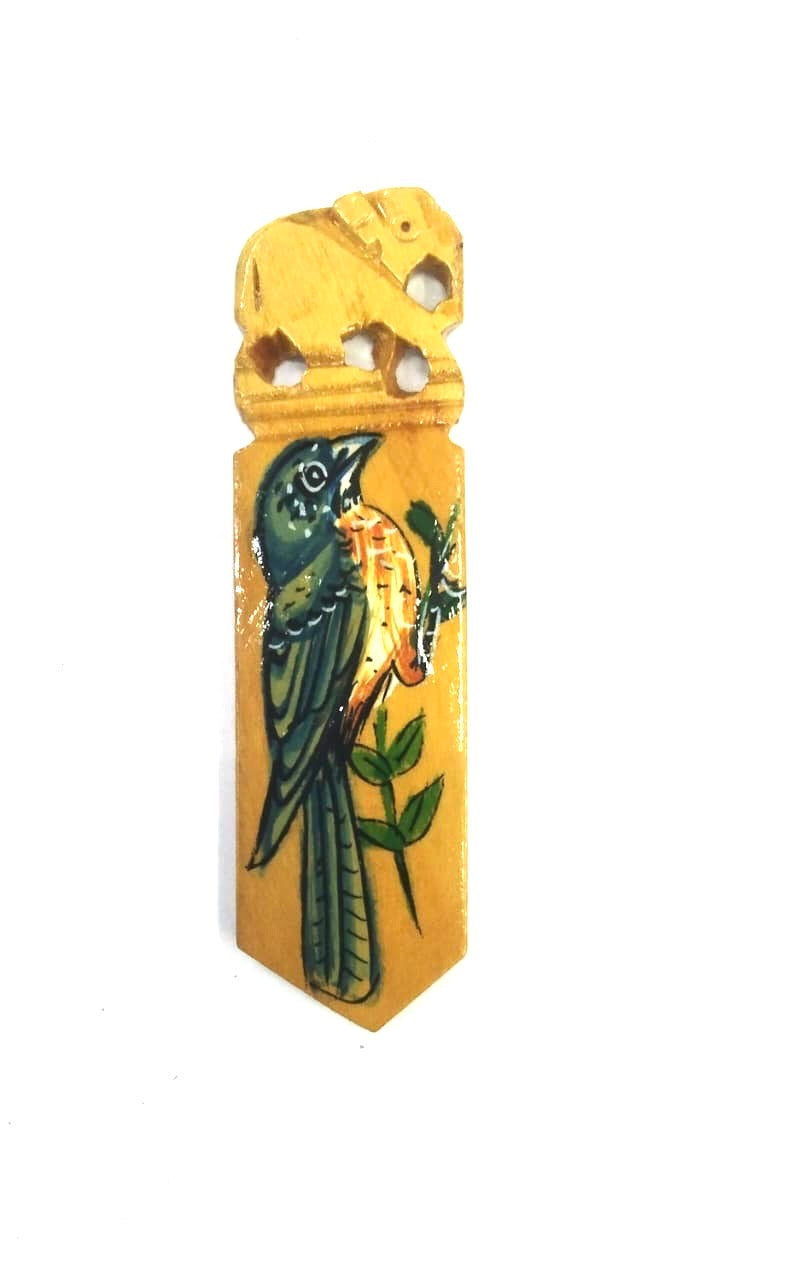 Wooden Bookmark Hand Painted Stationary Indian Crafts From Tamrapatra