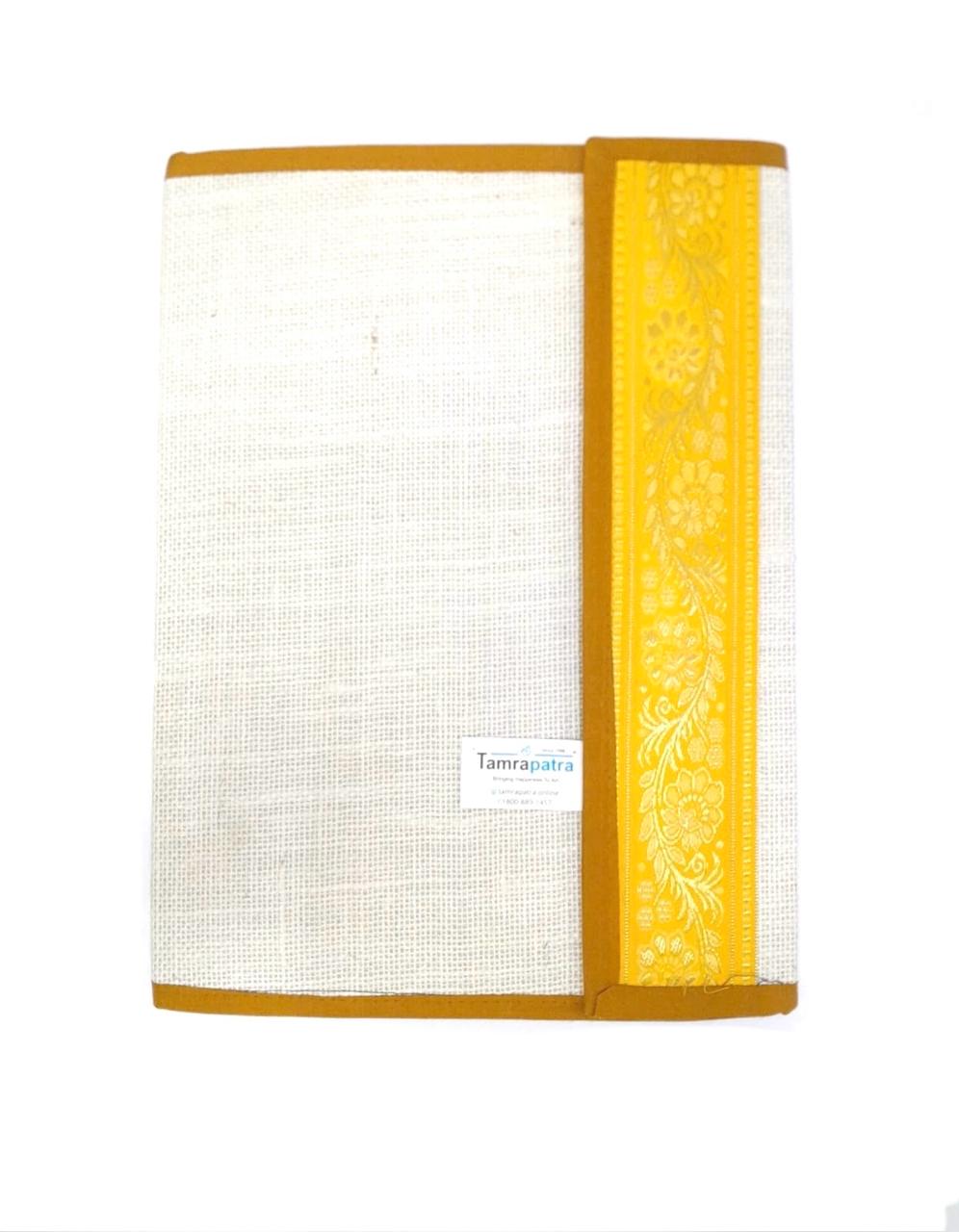 Jute Folders With Flap Style Design Store Documents Easy Carry By Tamrapatra