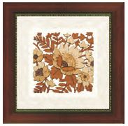 Flower 3D Wooden Carving Frame Natural Wood Floral Wall Art By Tamrapatra