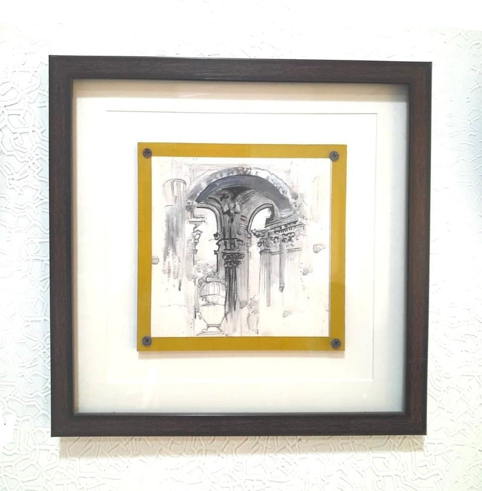 Monuments Abstract Canvas Paintings With Glass Enclosed Frame From Tam