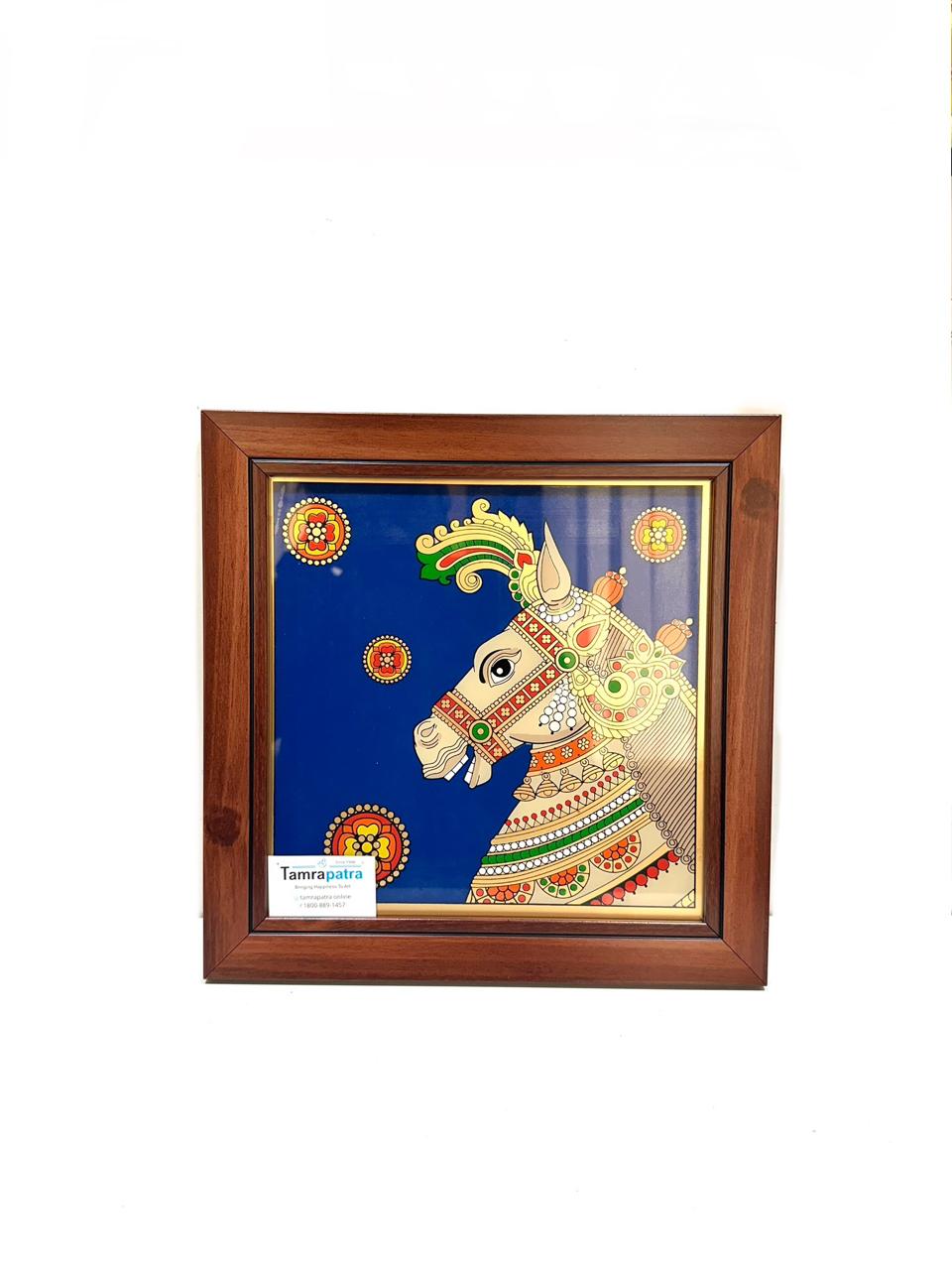 Horse Painting In Reverse Glass Traditional Tanjore Art Frames From Tamrapatra