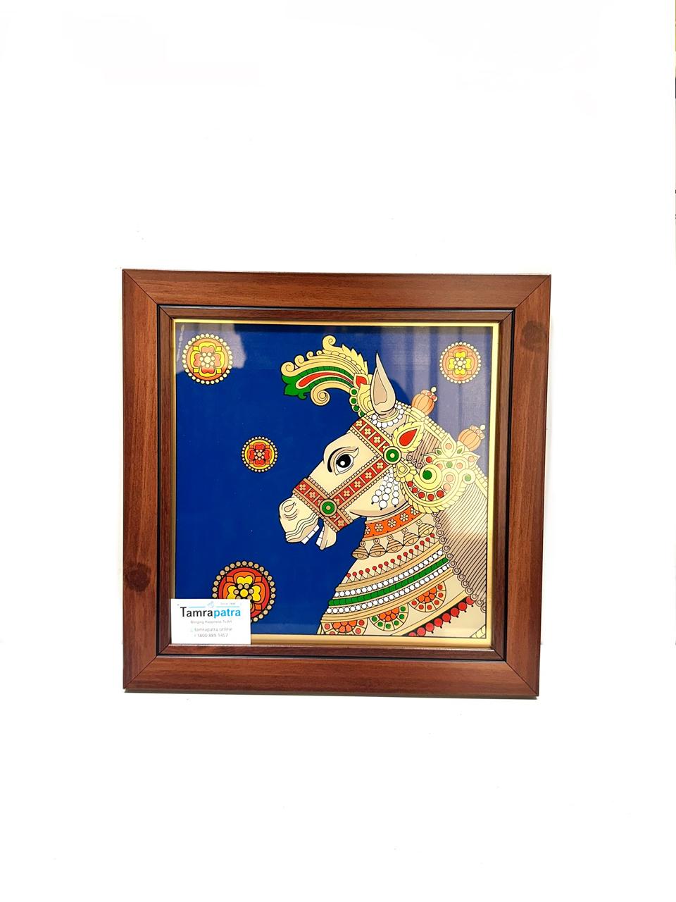 Horse Painting In Reverse Glass Traditional Tanjore Art Frames From Tamrapatra