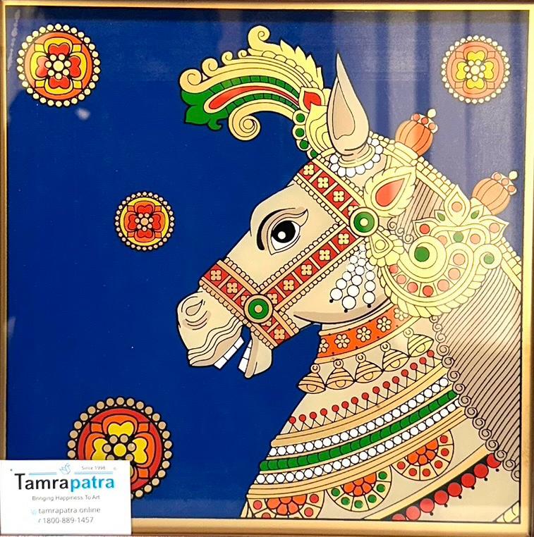 Horse Painting In Reverse Glass Traditional Tanjore Art Frames From Tamrapatra