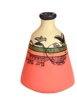 Carrot Red New Pots Hand Painting Depicts Eccentric Madhubani Art From Tamrapatra