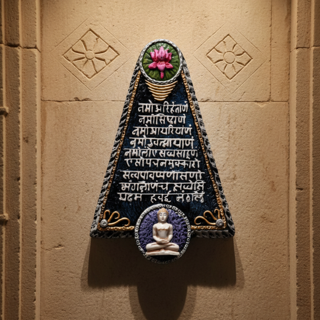 Wall Art Resin Mahavira Navkar Mantra Jain Gifting Temple Room By Tamrapatra - Tamrapatra