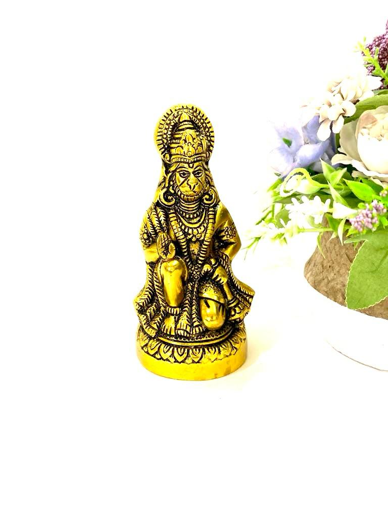 Mighty Hanumanji Metal Idol For Decor Pooja Showpiece Handmade From Tamrapatra