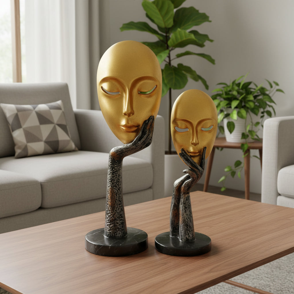 Faces Couple Masks Abstract Set Of 2 Design Your Space Stylish By Tamrapatra