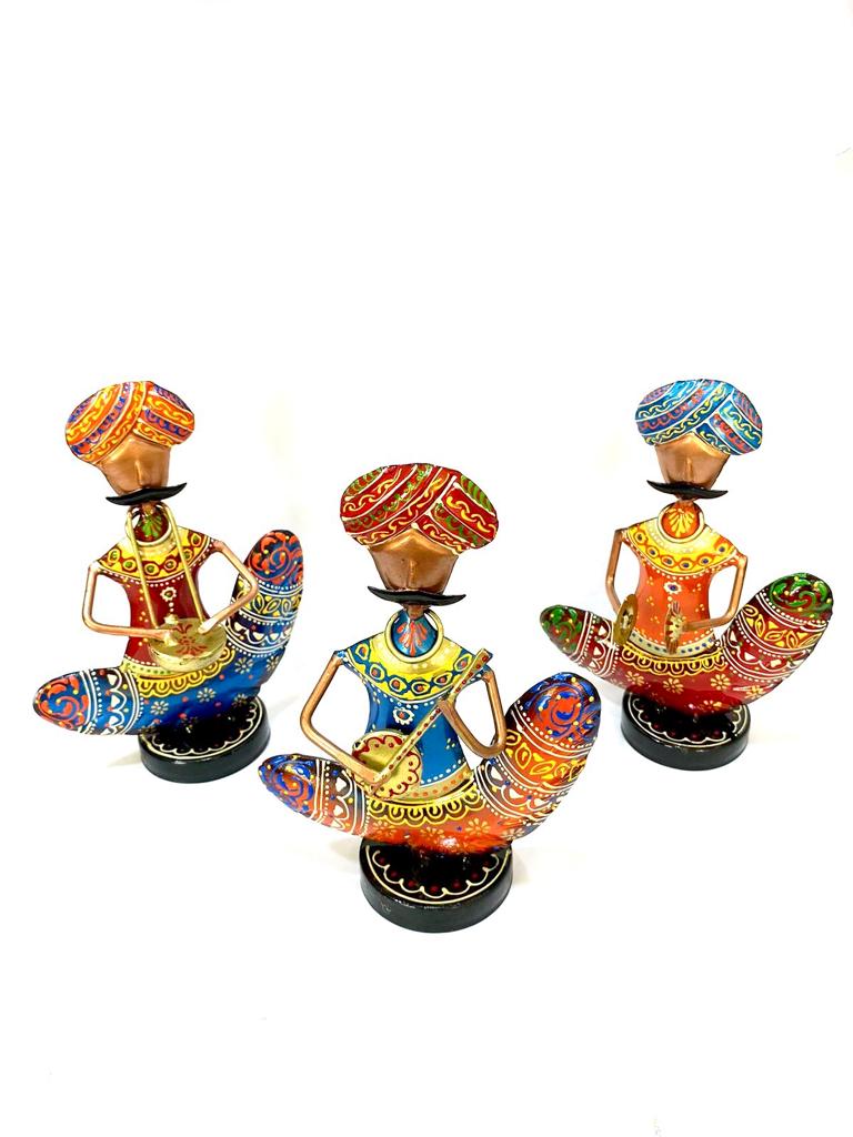 Metal Musicians Turban Indian Make Handcrafted Idols Showpiece From Tamrapatra