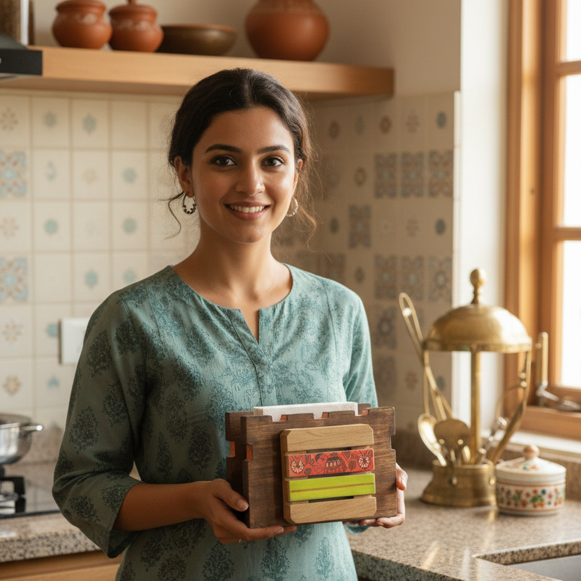 Handcrafted Napkin Holder To Keep Your Family Safe & Clean By Tamrapatra
