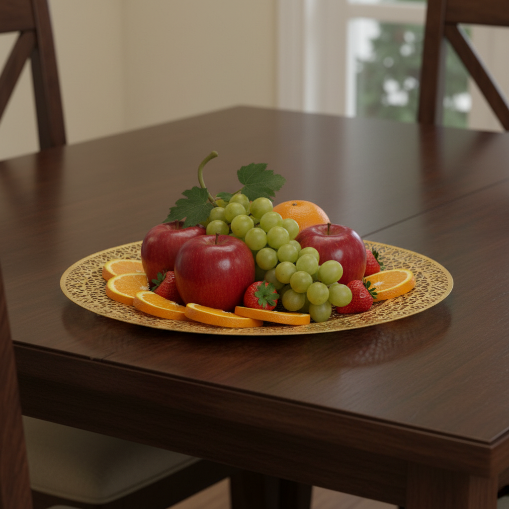 Oval Platters Carving Design Kitchenware Dinning Table Console By Tamrapatra - Tamrapatra