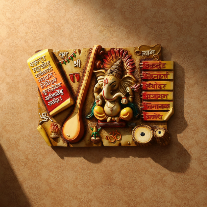 Popular Choice Resin Art Musical Theme With Ganesha Prayers By Tamrpatra - Tamrapatra