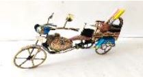 Rickshaw Handcrafted Transport Metal Pen Stand Corporate Gifts By Tamrapatra