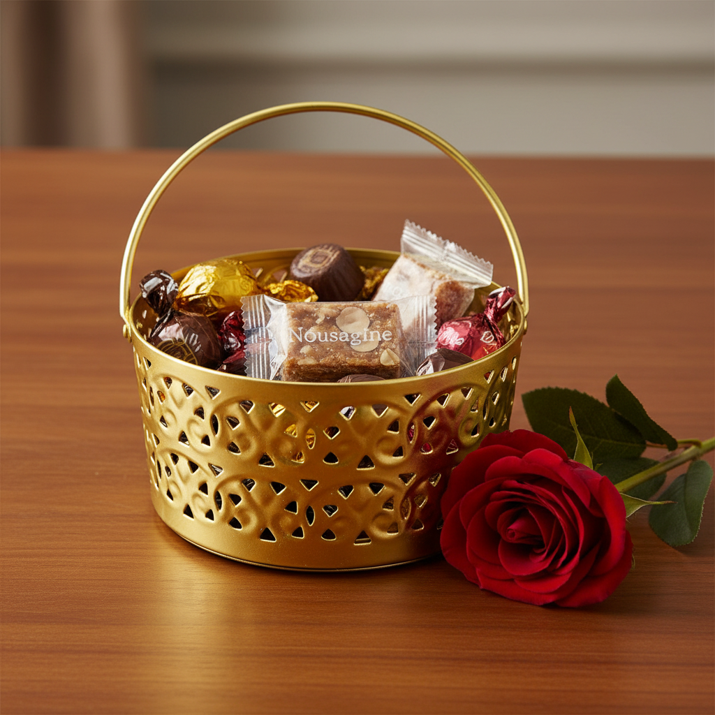 Metal Round Carving Designer Baskets For Gifts Hampers Storage By Tamrapatra