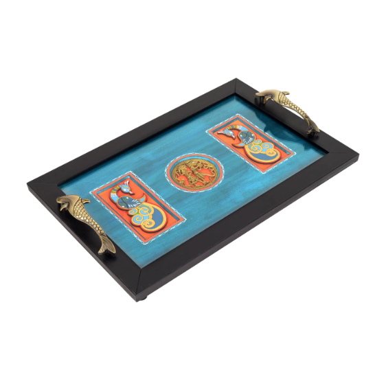 Artistic Handcrafted Wood Work Trays Handcrafted Gifting & Utility Tamrapatra