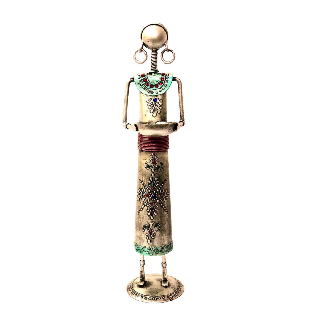 Figurine Tea Light Holder Beautiful Masterpiece Grey Color Tamrapatra - Tamrapatra