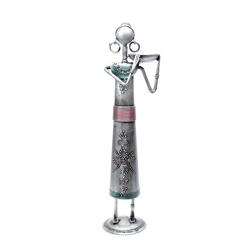 Figurine Tea Light Holder Beautiful Masterpiece Grey Color Tamrapatra - Tamrapatra
