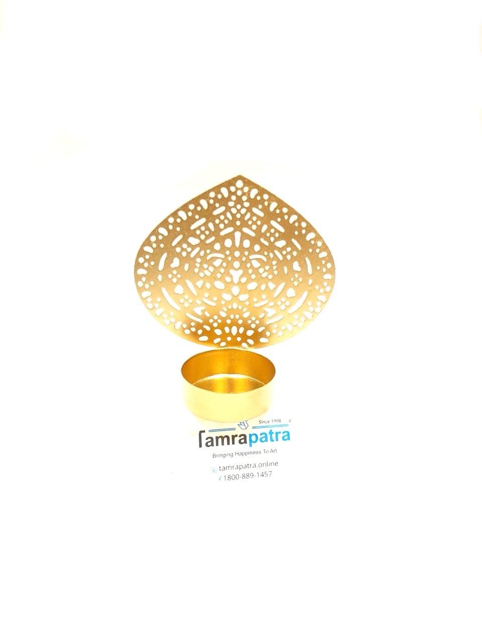 Floral Shadow Diya Tea Light Holder Metal Collection Exclusively From Tamrapatra