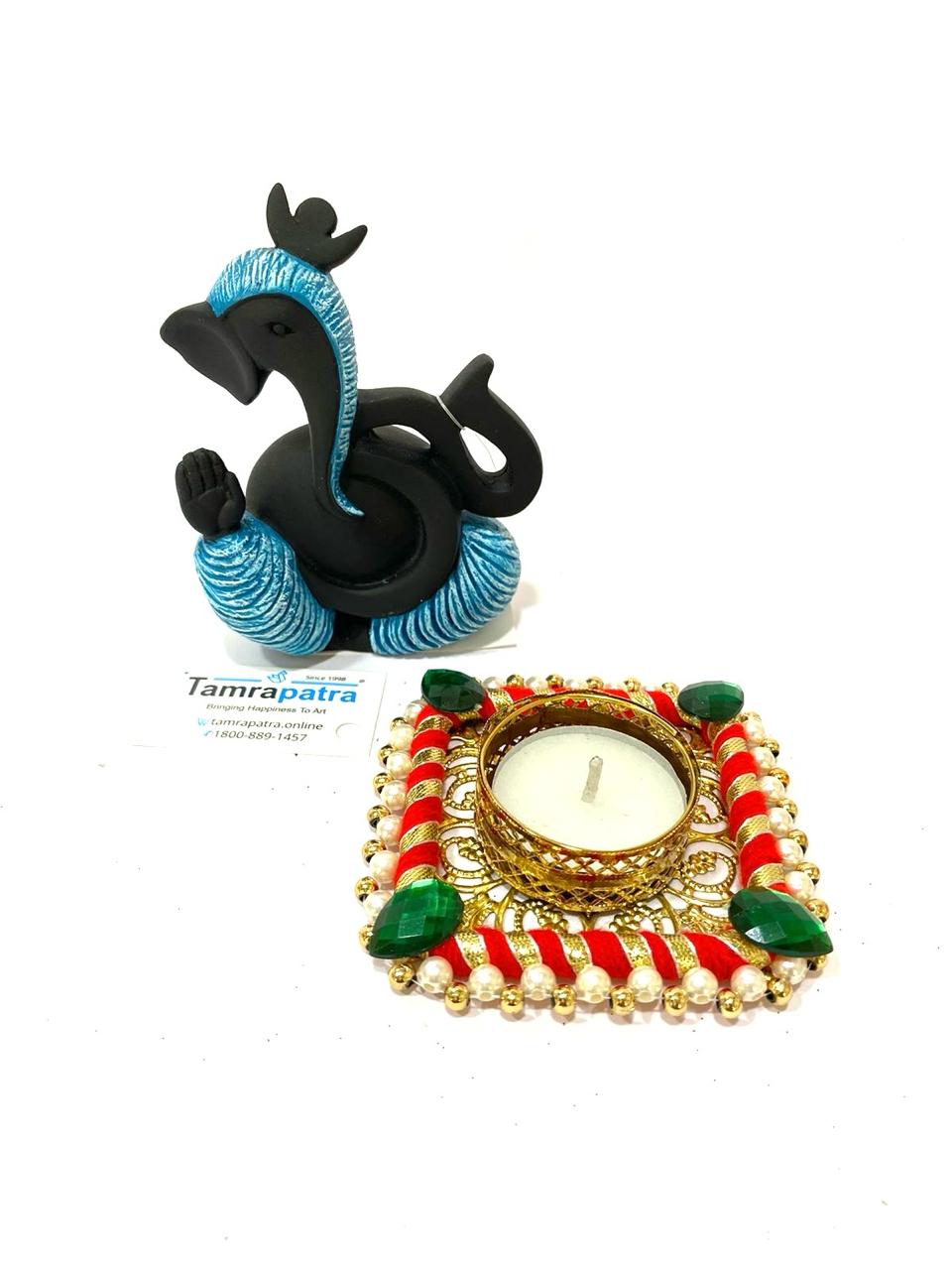 Tea Light Holders in Various Design Pooja Return Gift Ideas Handmade Tamrapatra