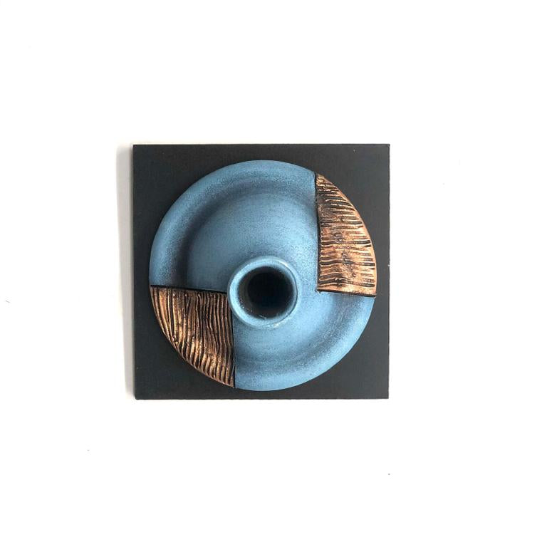 Blue Theme Geometrical Designer Creative Pots Wall Hangings Set Of 4 Tamrapatra - Tamrapatra