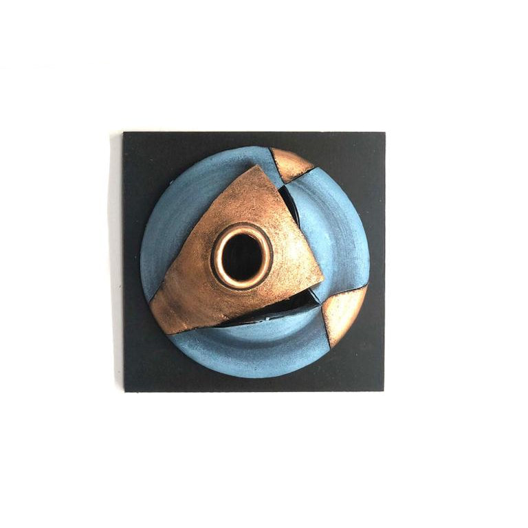 Blue Theme Geometrical Designer Creative Pots Wall Hangings Set Of 4 Tamrapatra - Tamrapatra